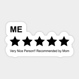 People Rating Five Star Recommended by Mom Sticker